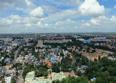 Aerial View of Bhubaneswar City Skyline, Odisha, India