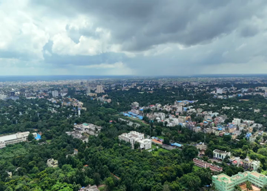 Aerial View of Bhubaneswar City Skyline, Odisha, India