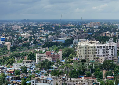 Aerial View of Bhubaneswar Railway Station Redevelopment Construction, Odisha