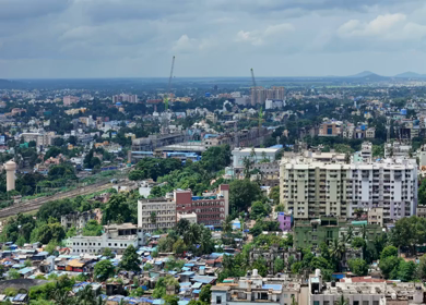 Aerial View of Bhubaneswar Railway Station Redevelopment Construction, Odisha