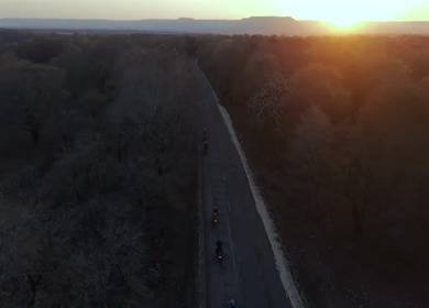 Aerial View of Bikers Riding Through Kuno National Park Madhya Pradesh