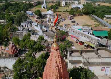 Aerial View of Brahma Temple in Pushkar, Rajasthan, India
