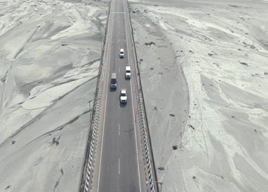 Aerial View of Brahmaputra River Bridge with Sandbars in Assam and Arunachal Pradesh India