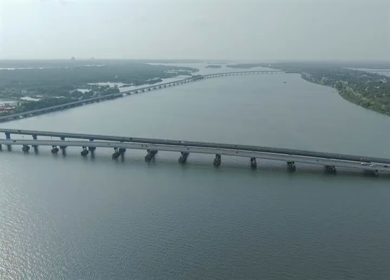 Aerial View of Bridges and Backwaters in Kochi Kerala India