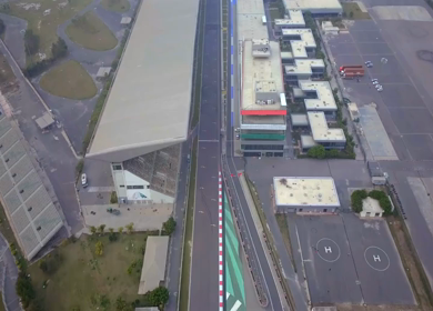 Aerial View of Buddh International Circuit Racing Arena Greater Noida India