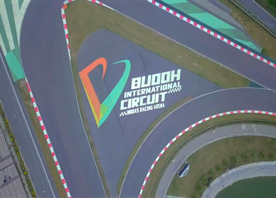 Aerial View of Buddh International Circuit Racing Arena Greater Noida India