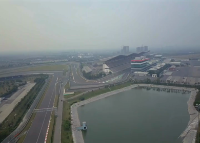 Aerial View of Buddh International Circuit Racing Arena Greater Noida India