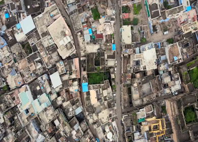 Aerial View of Bundi Cityscape in Rajasthan India