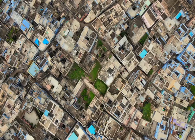 Aerial View of Bundi Cityscape in Rajasthan India