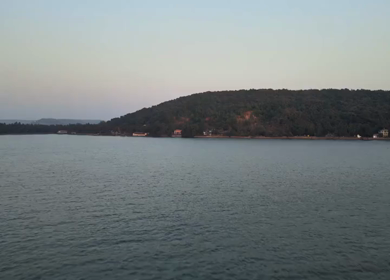 Aerial View of Calm Sea and Forested Coastline Goa India