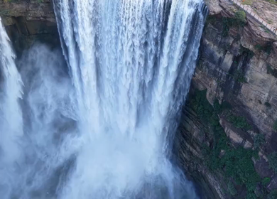 Aerial View of Chachai Waterfall and River Landscape in Rewa Madhya Pradesh India