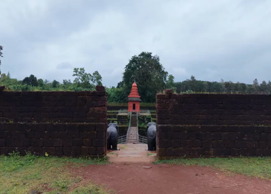 Aerial View of Champaka Sarasi Temple Tank, Karnataka, India