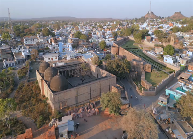 Aerial View of Chanderi Fort and Historic Town Madhya Pradesh