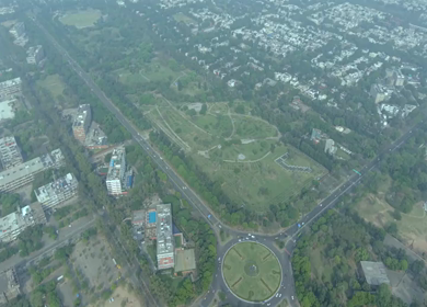 Aerial View of Chandigarh Cityscape and Urban Infrastructure in India