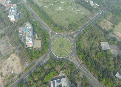 Aerial View of Chandigarh Cityscape and Urban Infrastructure in India