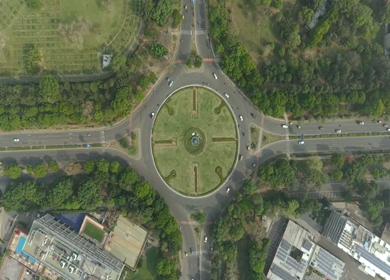 Aerial View of Chandigarh Cityscape and Urban Infrastructure in India