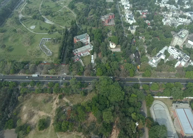 Aerial View of Chandigarh Cityscape and Urban Infrastructure in India