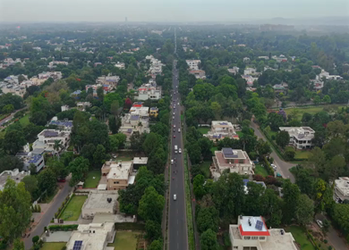 Aerial View of Chandigarh Cityscape and Urban Infrastructure in India