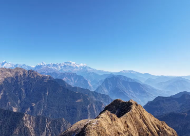 Aerial View of Chandrashila Peak in the Garhwal Himalayas Uttarakhand India