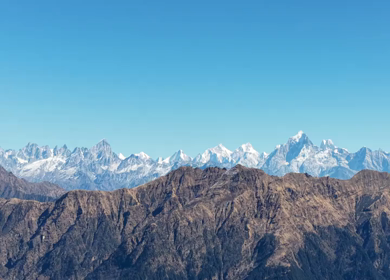 Aerial View of Chandrashila Peak in the Garhwal Himalayas Uttarakhand India