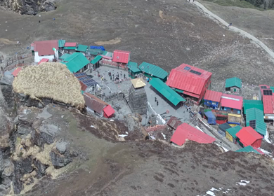 Aerial View of Chandrashila Summit Near Tungnath Uttarakhand India