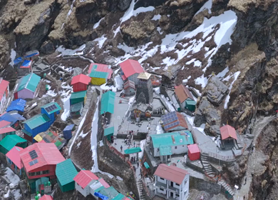 Aerial View of Chandrashila Summit Near Tungnath Uttarakhand India