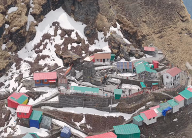 Aerial View of Chandrashila Summit Near Tungnath Uttarakhand India