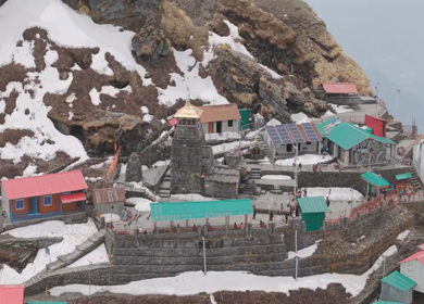 Aerial View of Chandrashila Summit Near Tungnath Uttarakhand India