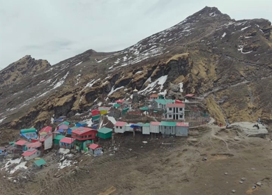 Aerial View of Chandrashila Summit Near Tungnath Uttarakhand India