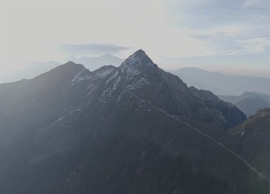 Aerial View of Chandrashila Summit Near Tungnath Uttarakhand India
