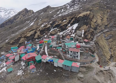 Aerial View of Chandrashila Summit Near Tungnath Uttarakhand India
