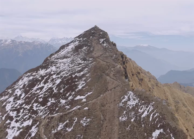 Aerial View of Chandrashila Summit Near Tungnath Uttarakhand India