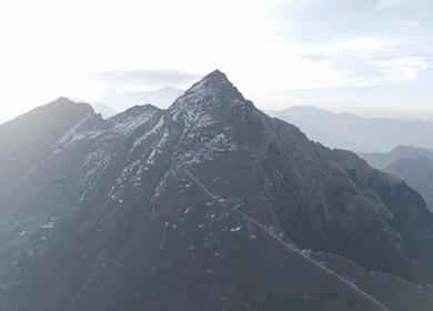 Aerial View of Chandrashila Summit Near Tungnath Uttarakhand India