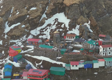 Aerial View of Chandrashila Summit Near Tungnath Uttarakhand India