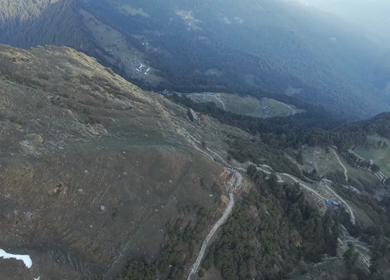 Aerial View of Chandrashila Summit Near Tungnath Uttarakhand India
