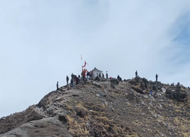 Aerial View of Chandrashila Summit Near Tungnath Uttarakhand India