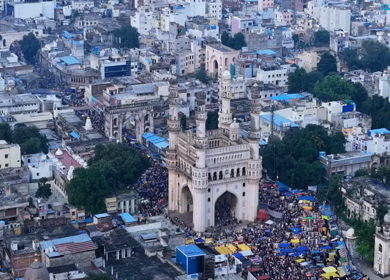 Aerial View of Charminar Hyderabad Telangana India