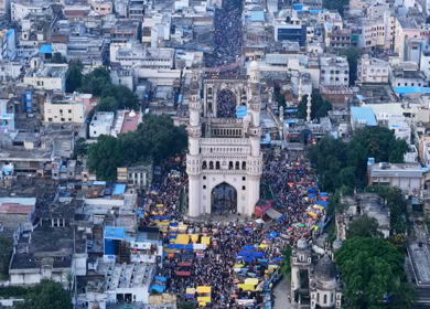 Aerial View of Charminar Hyderabad Telangana India
