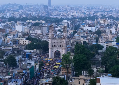 Aerial View of Charminar Hyderabad Telangana India
