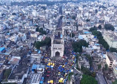 Aerial View of Charminar Hyderabad Telangana India