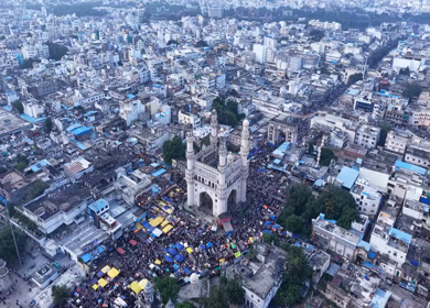 Aerial View of Charminar Hyderabad Telangana India