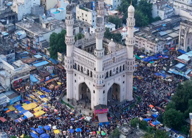 Aerial View of Charminar Hyderabad Telangana India