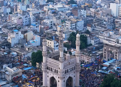 Aerial View of Charminar Hyderabad Telangana India