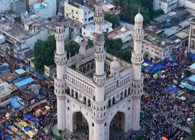 Aerial View of Charminar Hyderabad Telangana India