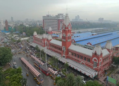 Aerial View of Chennai Central Railway Station Tamil Nadu India
