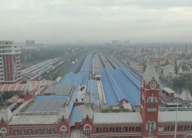 Aerial View of Chennai Central Railway Station Tamil Nadu India