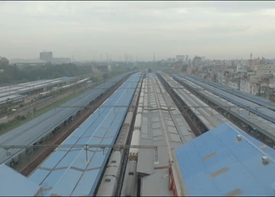 Aerial View of Chennai Central Railway Station Tamil Nadu India