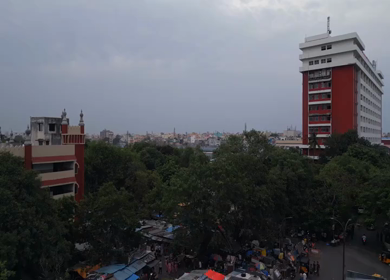 Aerial View of Chennai Central Railway Station and Chennai City Tamil Nadu India
