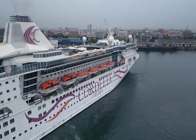 20th August 2026 : Aerial View of Chennai Port with Cruise Ship Tamil Nadu India