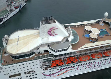20th August 2026 : Aerial View of Chennai Port with Cruise Ship Tamil Nadu India